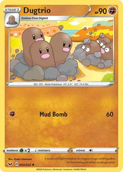 Dugtrio — Sword & Shield Base Set 093/202