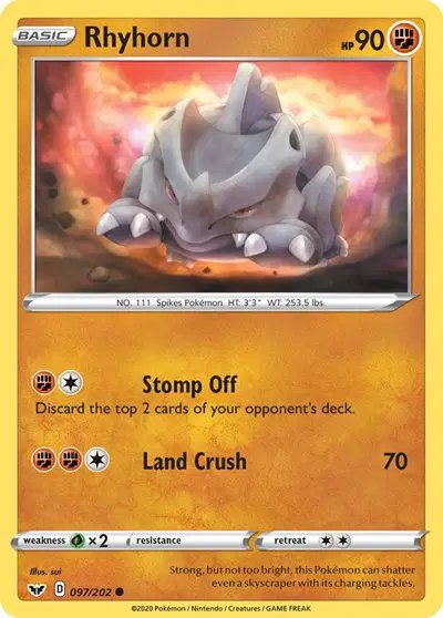 Rhyhorn (097) — Sword & Shield Base Set 097/202