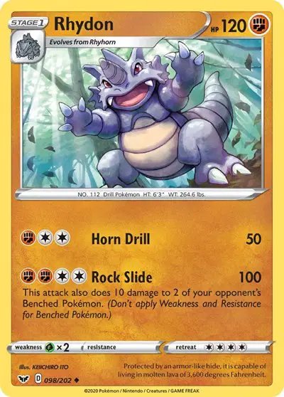 Rhydon — Sword & Shield Base Set 098/202