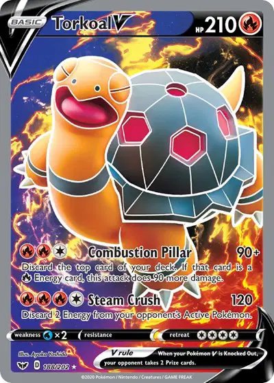 Torkoal V (Full Art) — Sword & Shield Base Set 188/202