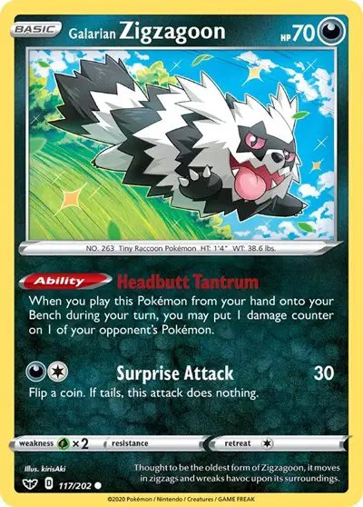 Galarian Zigzagoon — Sword & Shield Base Set 117/202