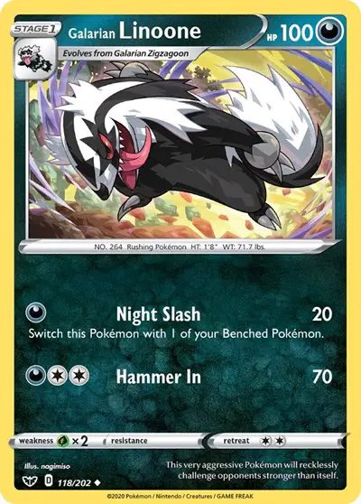 Galarian Linoone — Sword & Shield Base Set 118/202