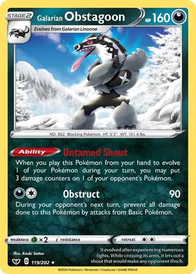 Galarian Obstagoon — Sword & Shield Base Set 119/202