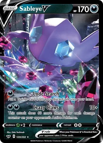 Sableye V — Sword & Shield Base Set 120/202