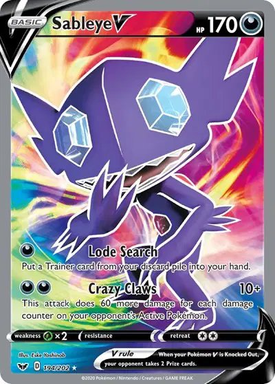 Sableye V (Full Art) — Sword & Shield Base Set 194/202