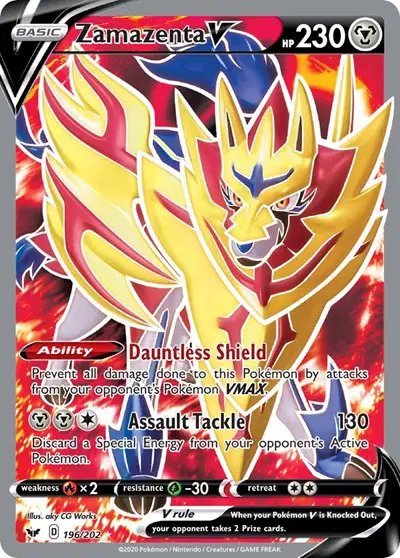 Zamazenta V (Full Art) — Sword & Shield Base Set 196/202