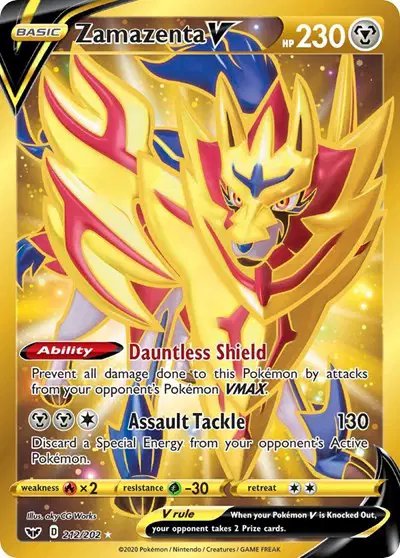 Zamazenta V (Secret) — Sword & Shield Base Set 212/202