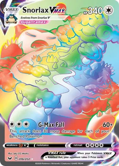 Snorlax VMAX (Secret) — Sword & Shield Base Set 206/202