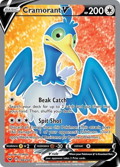 Cramorant V (Full Art) — Sword & Shield Base Set 198/202