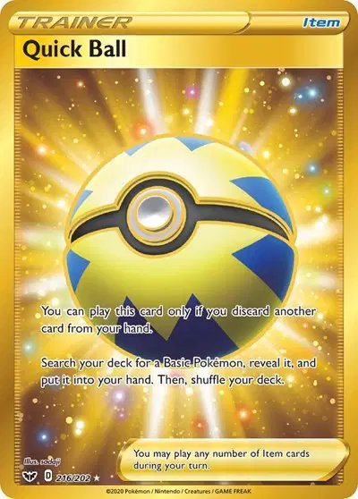 Quick Ball (Secret) — Sword & Shield Base Set 216/202