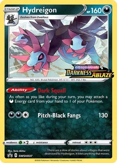 Hydreigon (Prerelease) — Sword & Shield Promo SWSH037
