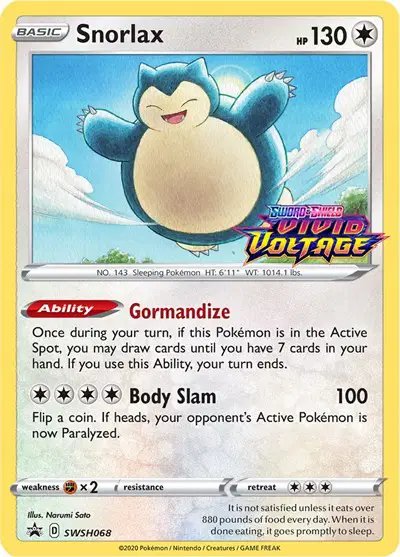 Snorlax (Prerelease) — Sword & Shield Promo SWSH068