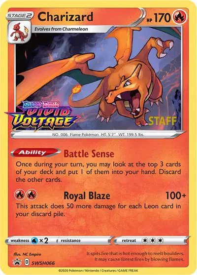 Charizard (Prerelease) [Staff] — Sword & Shield Promo SWSH066