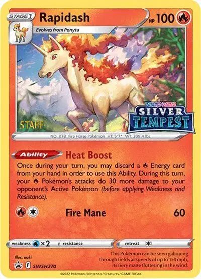 Rapidash (Prerelease) [STAFF] — Sword & Shield Promo SWSH270