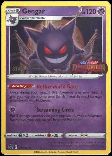 Gengar (Prerelease) (Staff) — Sword & Shield Promo SWSH241