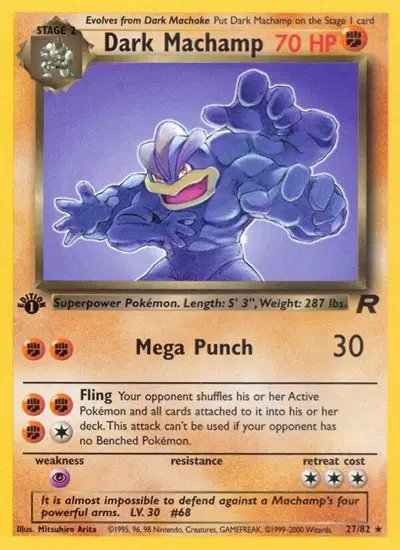 Dark Machamp (27) — Team Rocket 27