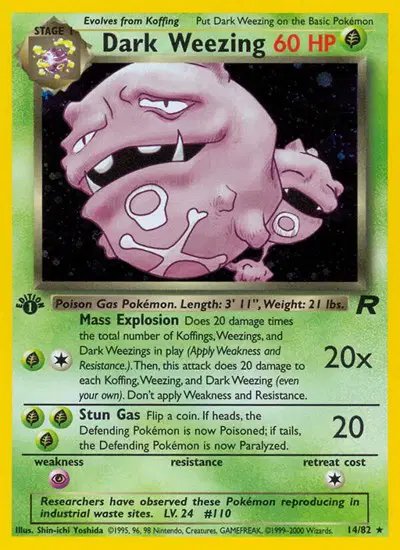 Dark Weezing (14) — Team Rocket 14