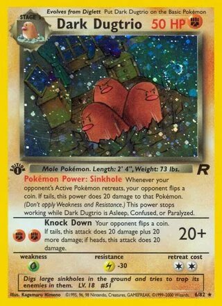 Dark Dugtrio (1st Edition) — Team Rocket 6/82