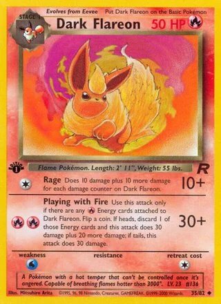 Dark Flareon (1st Edition) — Team Rocket 35/82