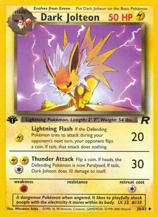 Dark Jolteon (1st Edition) — Team Rocket 38/82