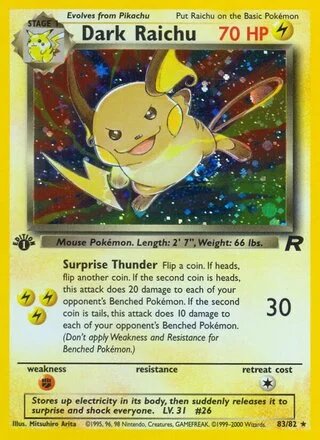 Dark Raichu (1st Edition) — Team Rocket 83/82