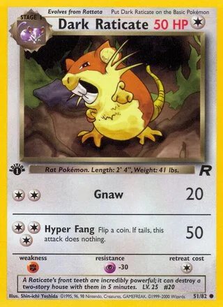 Dark Raticate (1st Edition) — Team Rocket 51/82