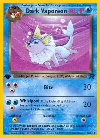 Dark Vaporeon (1st Edition) — Team Rocket 45/82