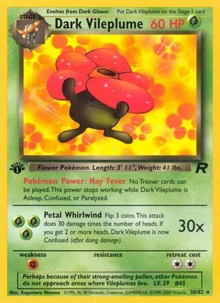Dark Vileplume (1st Edition) — Team Rocket 30/82