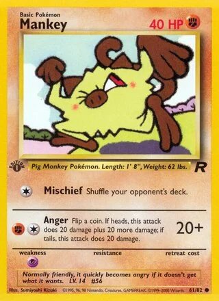 Mankey (1st Edition) — Team Rocket 61/82