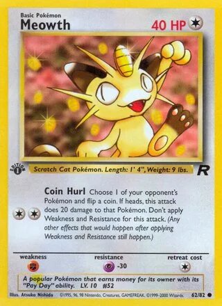 Meowth (1st Edition) — Team Rocket 62/82