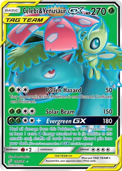 Celebi & Venusaur GX (Full Art) — Team Up 159