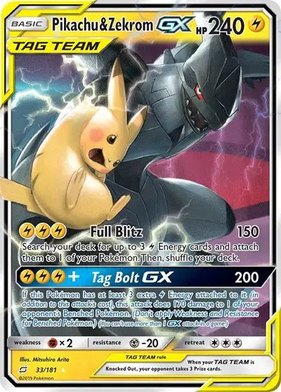 Pikachu & Zekrom GX — Team Up 33