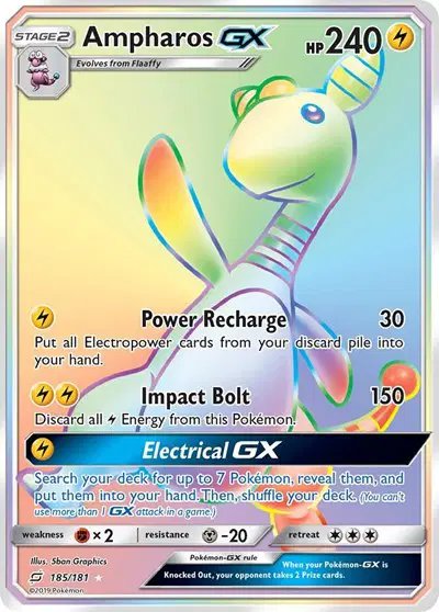 Ampharos GX (Secret) — Team Up 185