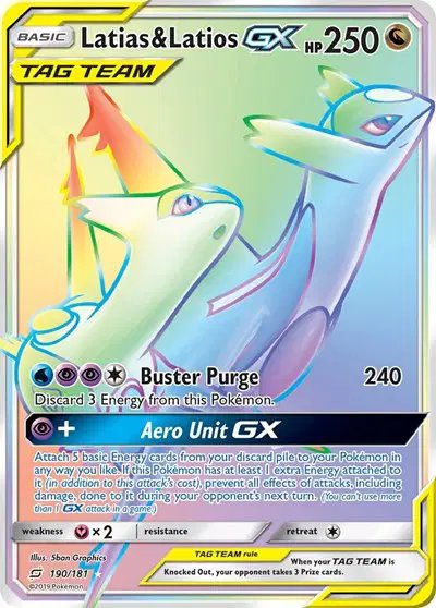 Latias & Latios GX (Secret) — Team Up 190