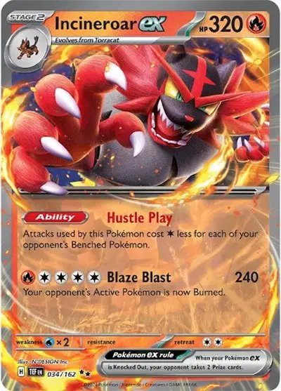 Incineroar ex — Temporal Forces 034/162