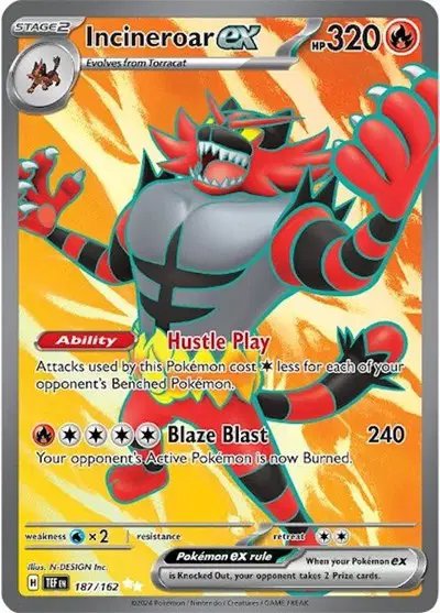 Incineroar ex — Temporal Forces 187/162