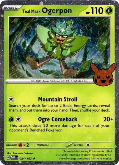 Teal Mask Ogerpon (Cosmos Holo) — Trick or Trade BOOster Bundle 2024 024/167