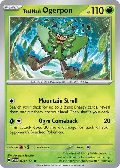 Teal Mask Ogerpon — Twilight Masquerade 024/167