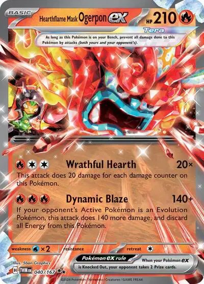 Hearthflame Mask Ogerpon ex — Twilight Masquerade 040/167