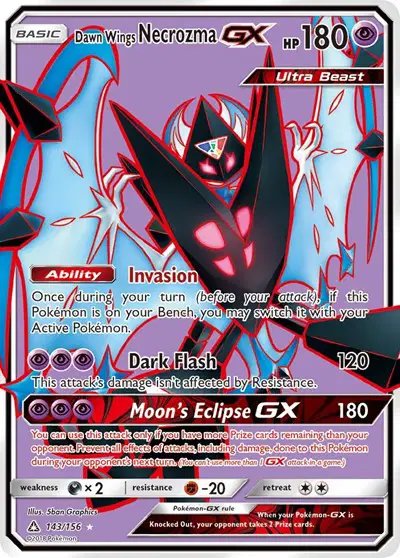 Dawn Wings Necrozma GX (Full Art) — Ultra Prism 143/156