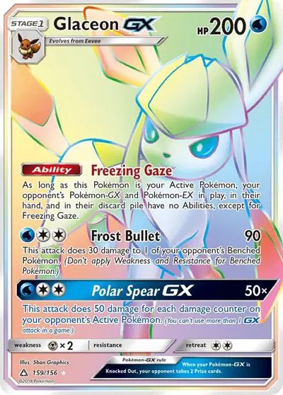 Glaceon GX (Secret Rare) — Ultra Prism 159/156