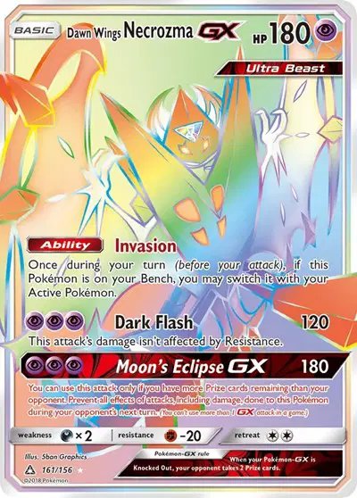 Dawn Wings Necrozma GX (Secret Rare) — Ultra Prism 161/156