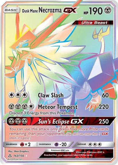 Dusk Mane Necrozma GX (Secret Rare) — Ultra Prism 163/156