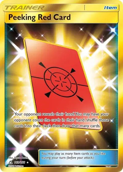 Peeking Red Card (Secret Rare) — Ultra Prism 169/156