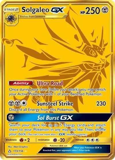 Solgaleo GX (Secret Rare) — Ultra Prism 173/156