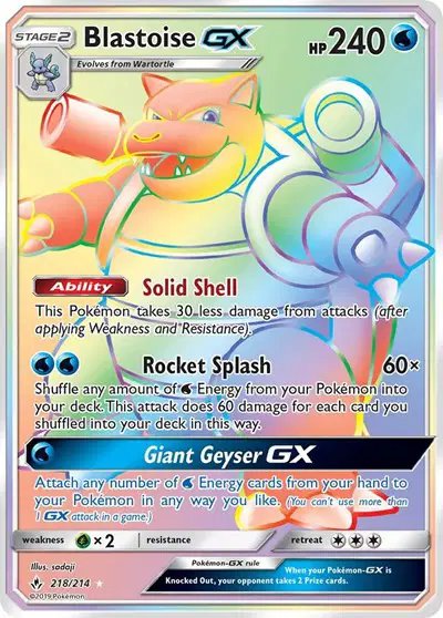 Blastoise GX (Secret) — Unbroken Bonds 218