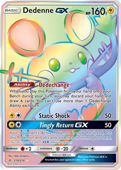 Dedenne GX (Secret) — Unbroken Bonds 219