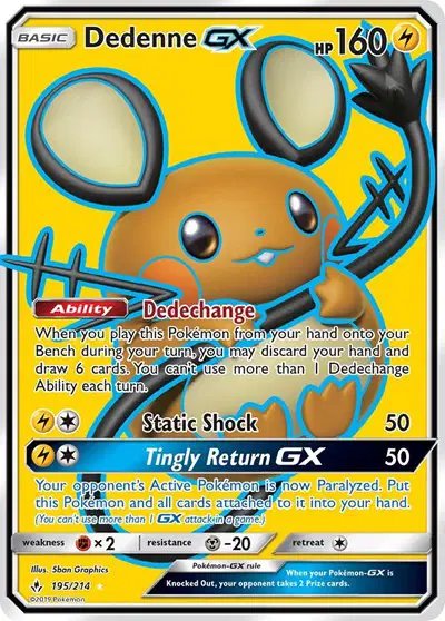 Dedenne GX (Full Art) — Unbroken Bonds 195