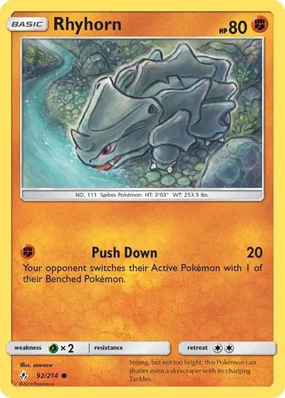 Rhyhorn (92) — Unbroken Bonds 92
