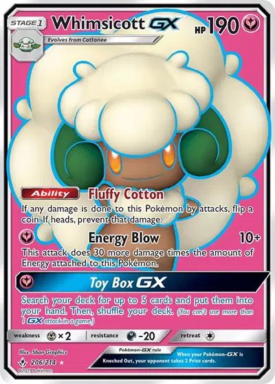 Whimsicott GX (Full Art) — Unbroken Bonds 206